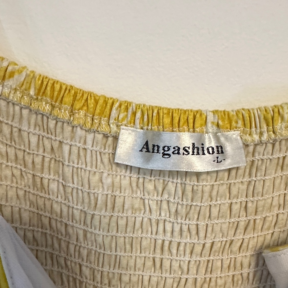 Sunny Yellow Leaf Print Midi Dress - Picture 2 of 5